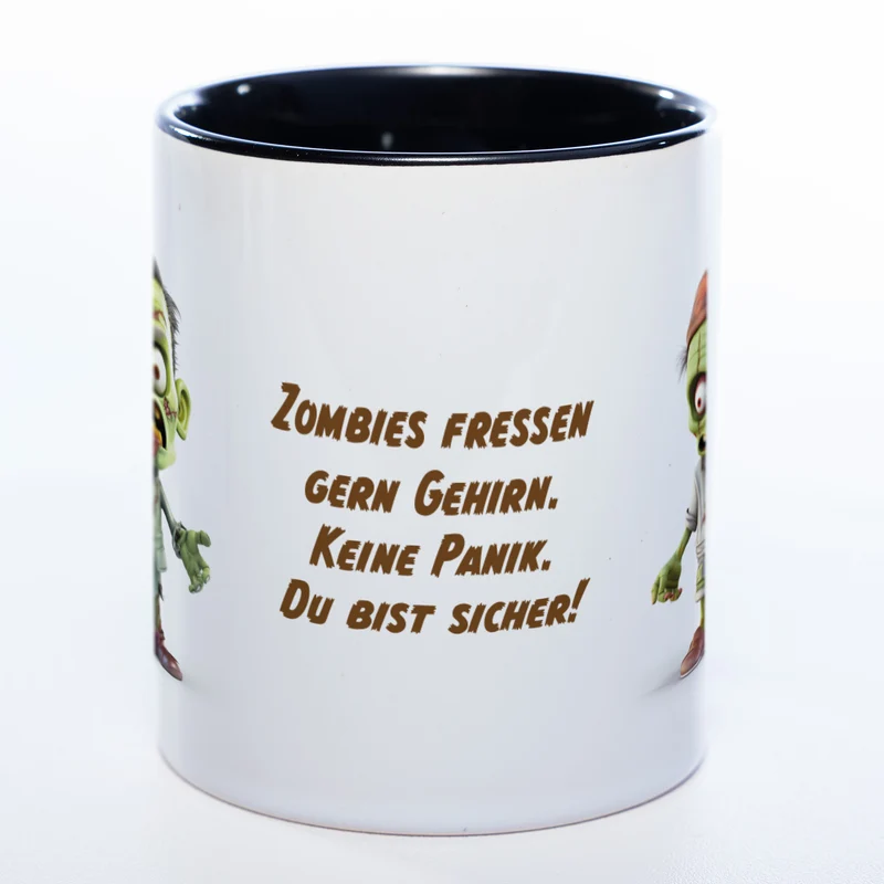 Zombie Tasse "Zombies fressen gern Gehirn..." - exclusive Kaffeetasse spülmaschinenfest