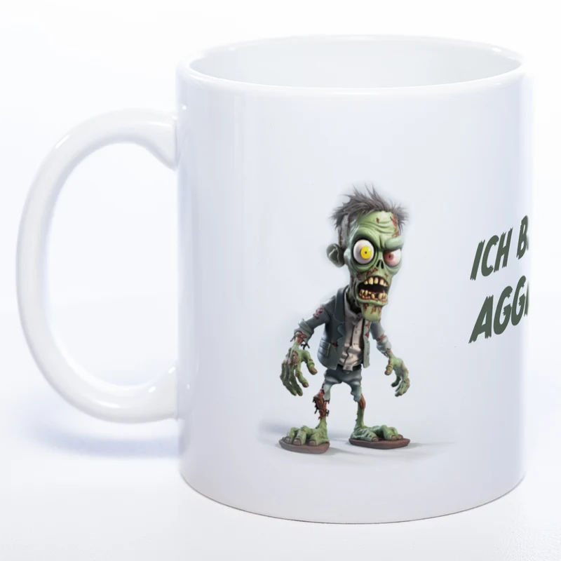 Zombie Tasse "Ich bin nicht aggressiv" - exclusive Kaffeetasse spülmaschinenfest