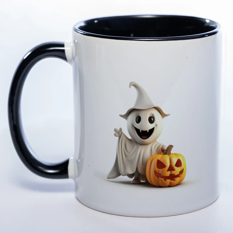 Motiv-Tasse mit süßen Geistern - exclusive Kaffeetasse spülmaschinenfest