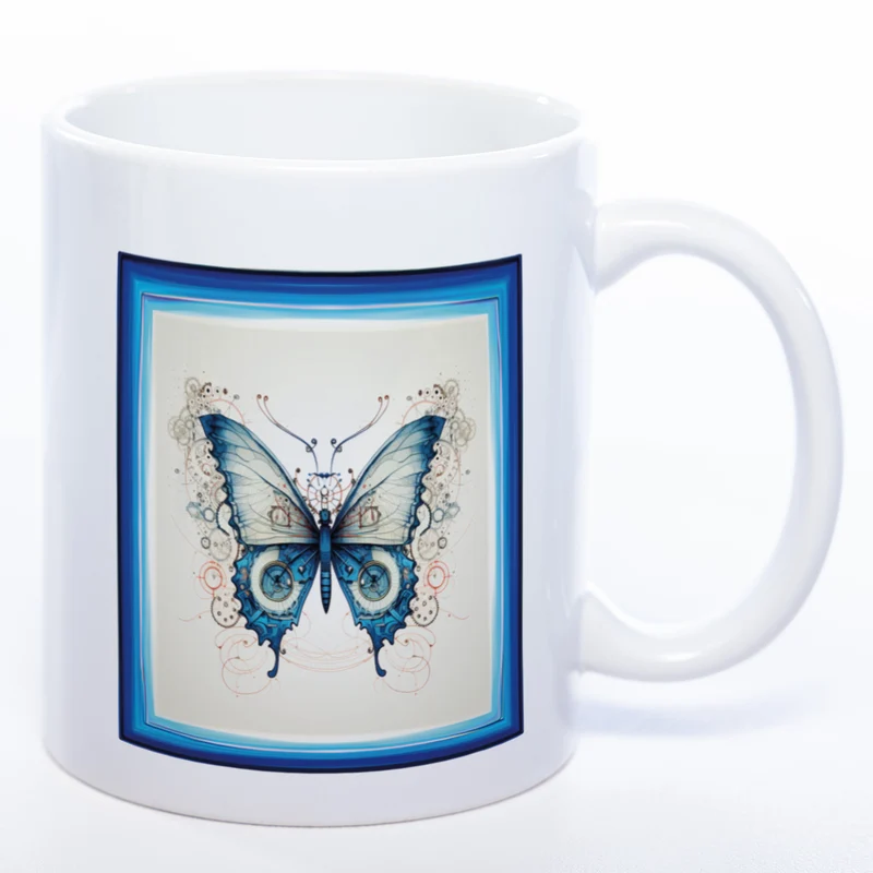 Tasse mit kunstvollem Schmetterling 4 - Kaffeetasse spülmaschinenfest