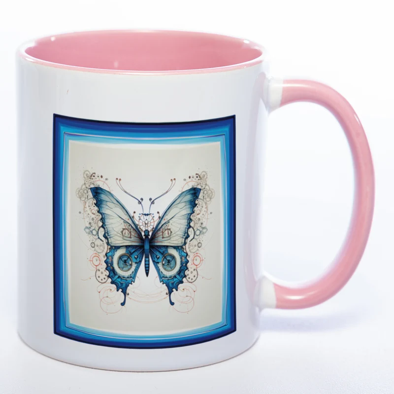 Tasse mit kunstvollem Schmetterling 4 - Kaffeetasse spülmaschinenfest