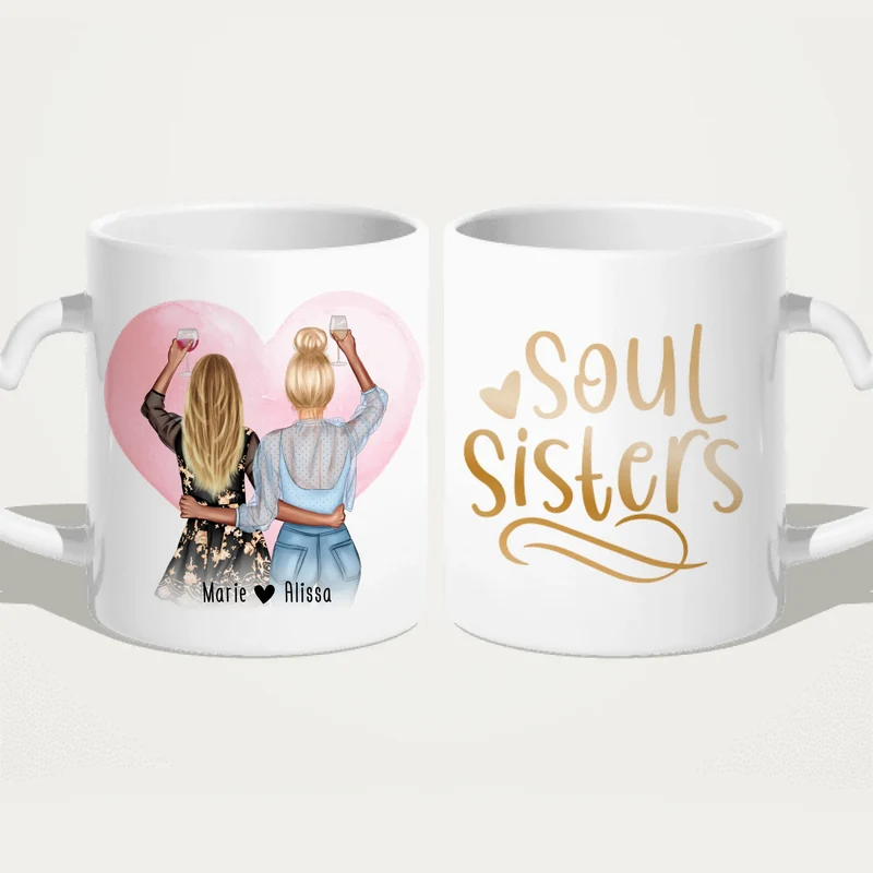 Mug personnalisé Meilleure amie (2 amies)