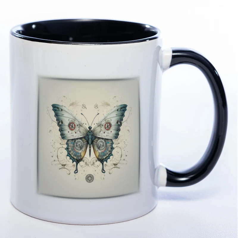 Tasse mit kunstvollem Schmetterling 3 - Kaffeetasse spülmaschinenfest