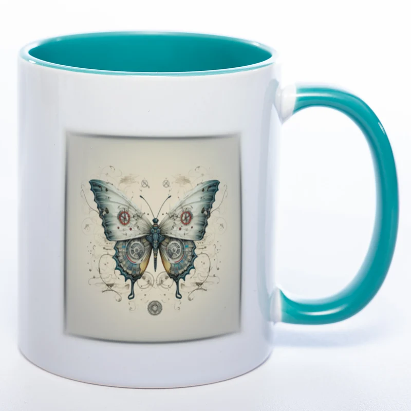 Tasse mit kunstvollem Schmetterling 3 - Kaffeetasse spülmaschinenfest