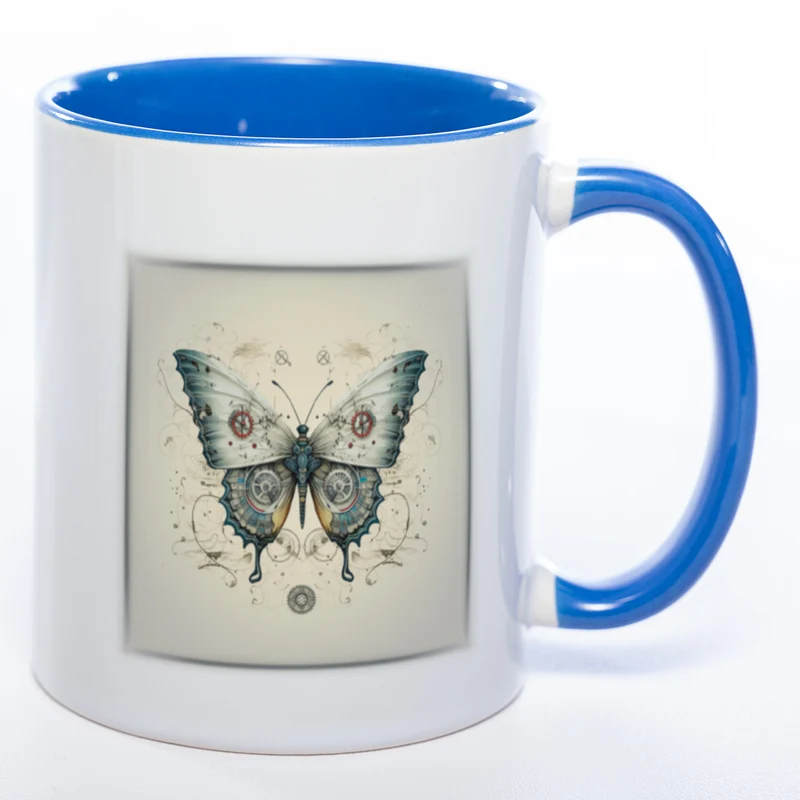 Tasse mit kunstvollem Schmetterling 3 - Kaffeetasse spülmaschinenfest