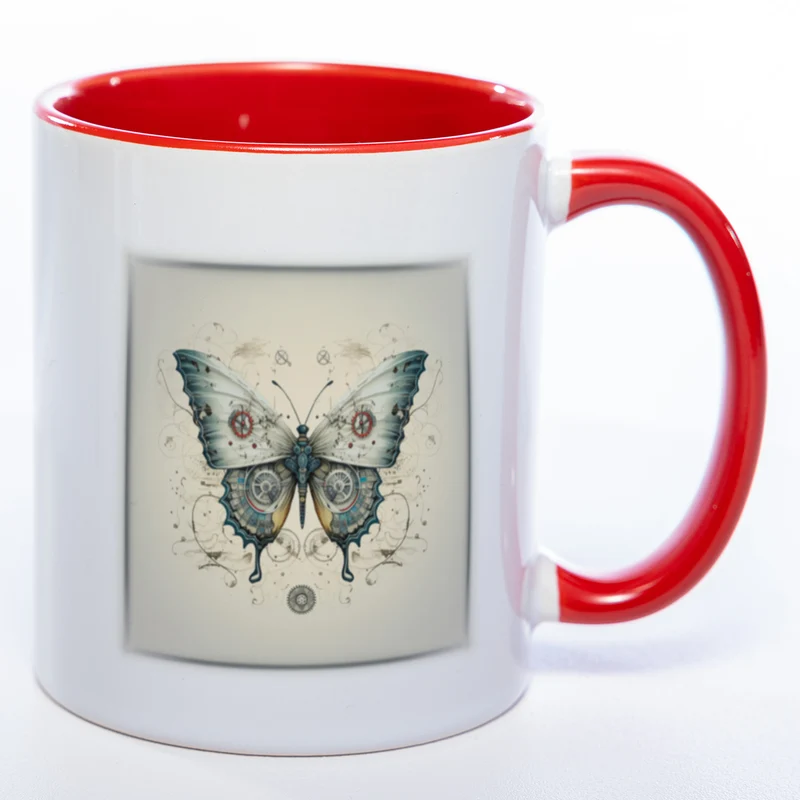 Tasse mit kunstvollem Schmetterling 3 - Kaffeetasse spülmaschinenfest