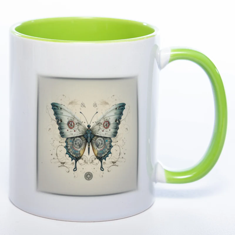 Tasse mit kunstvollem Schmetterling 3 - Kaffeetasse spülmaschinenfest