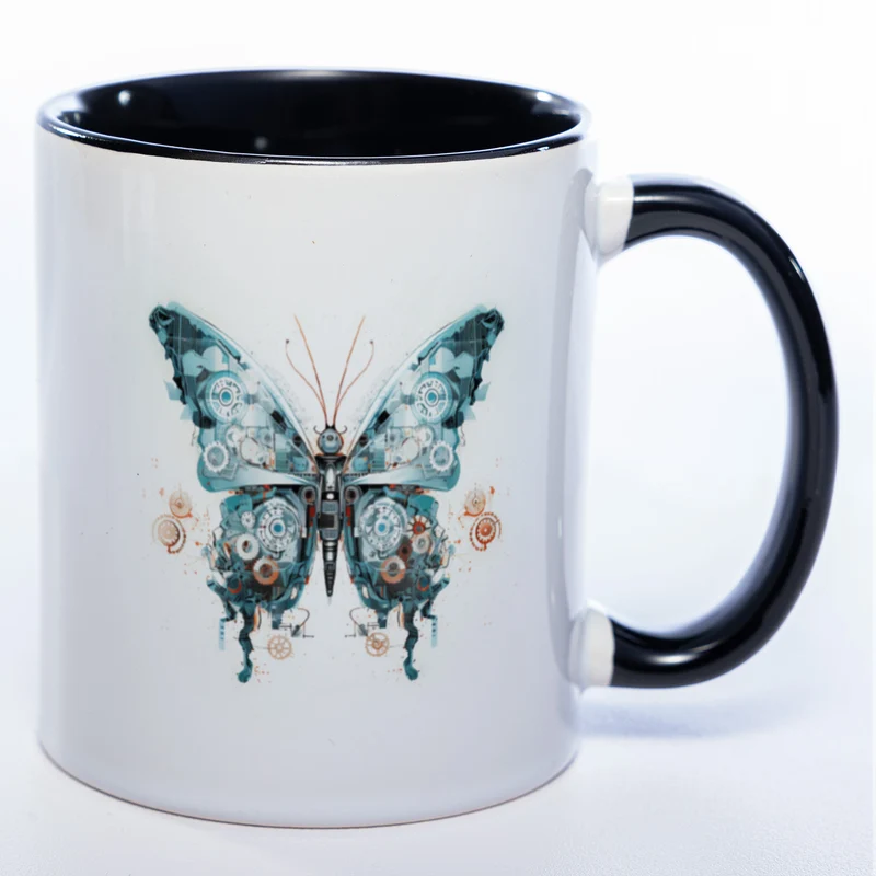 Tasse mit kunstvollem Schmetterling 2 - Kaffeetasse spülmaschinenfest