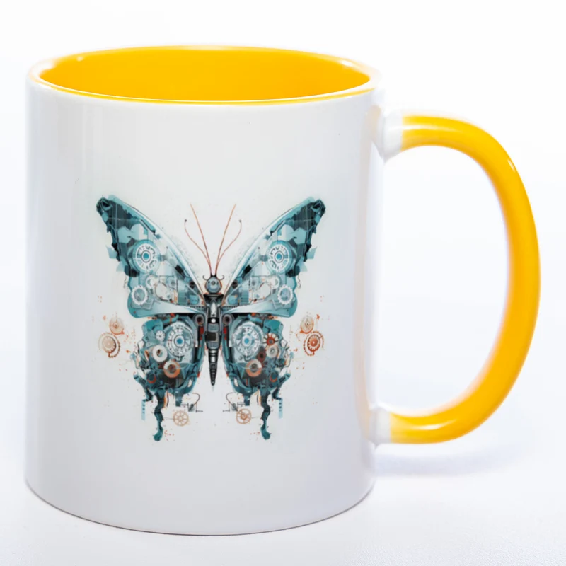 Tasse mit kunstvollem Schmetterling 2 - Kaffeetasse spülmaschinenfest