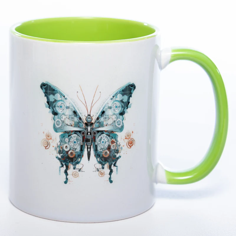 Tasse mit kunstvollem Schmetterling 2 - Kaffeetasse spülmaschinenfest