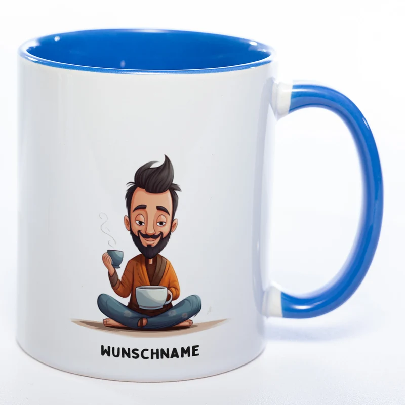 Motiv-Tasse Yoga Balance-Buddie mit Wunschnamen - Teetasse StickyWorld Exclusive spülmaschinenfest