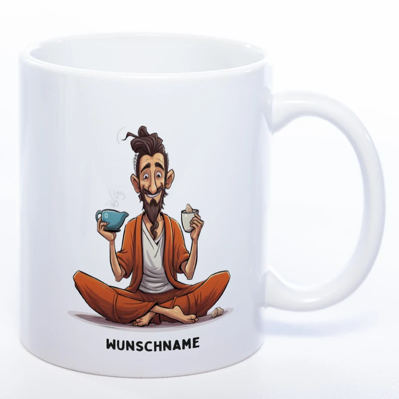 Motiv-Tasse Yoga Balance Bruder mit Wunschnamen - Teetasse StickyWorld Exclusive spülmaschinenfest
