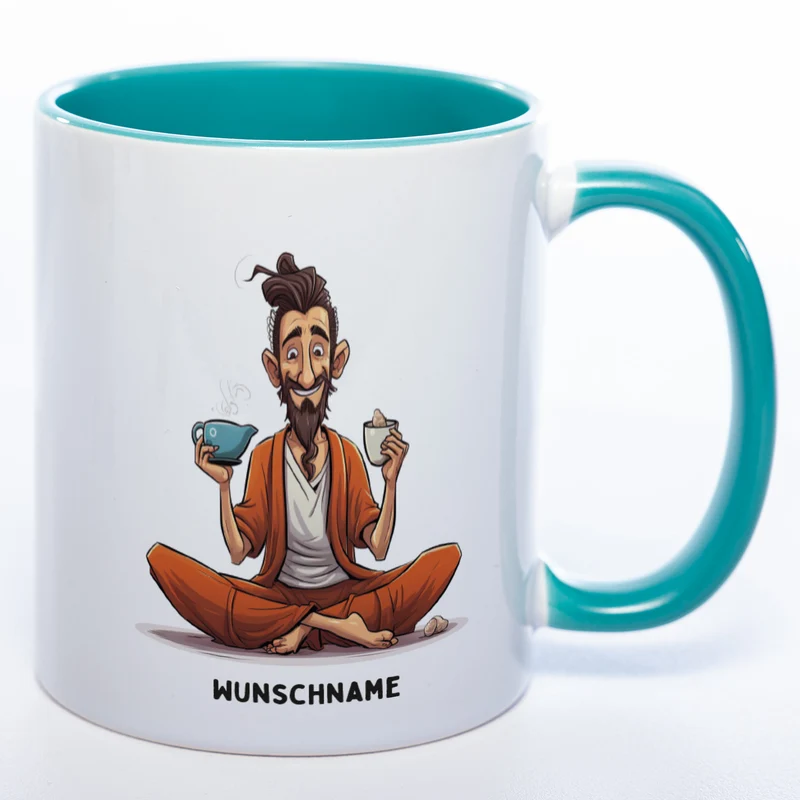 Motiv-Tasse Yoga Balance Bruder mit Wunschnamen - Teetasse StickyWorld Exclusive spülmaschinenfest