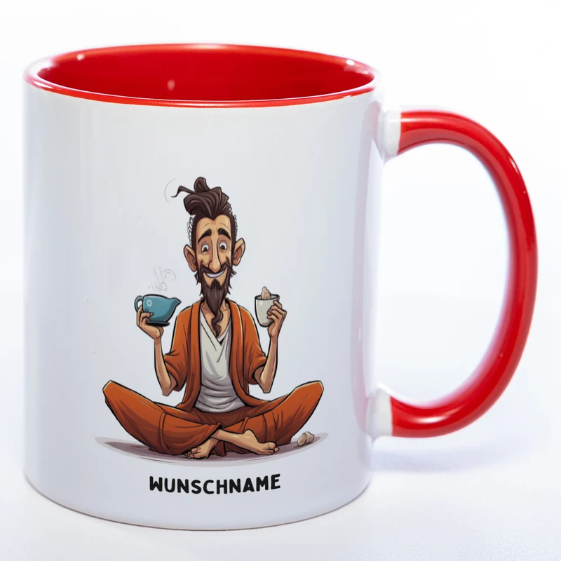 Motiv-Tasse Yoga Balance Bruder mit Wunschnamen - Teetasse StickyWorld Exclusive spülmaschinenfest