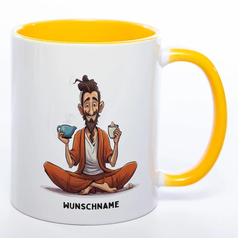 Motiv-Tasse Yoga Balance Bruder mit Wunschnamen - Teetasse StickyWorld Exclusive spülmaschinenfest