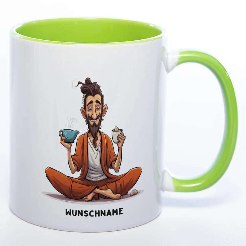 Motiv-Tasse Yoga Balance Bruder mit Wunschnamen - Teetasse StickyWorld Exclusive spülmaschinenfest