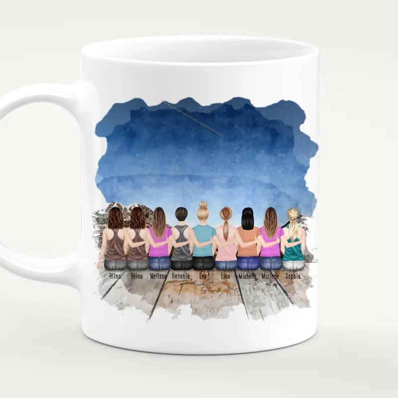 Personalisierte Tasse Kollegen (9 Frauen) - Abschiedsgeschenk