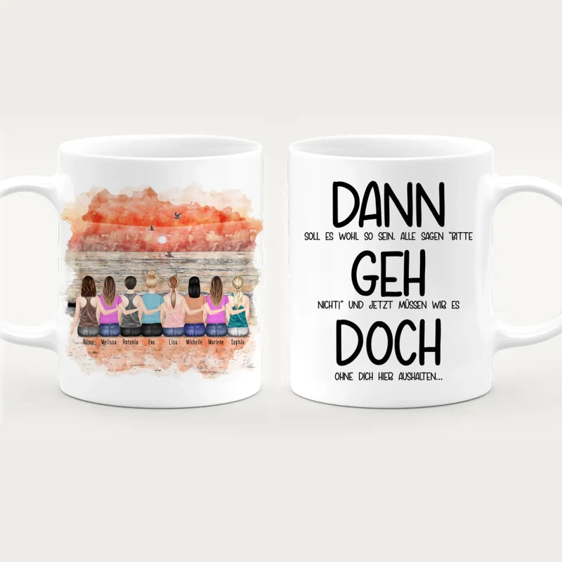 Personalisierte Tasse Kollegen (8 Frauen) - Abschiedsgeschenk
