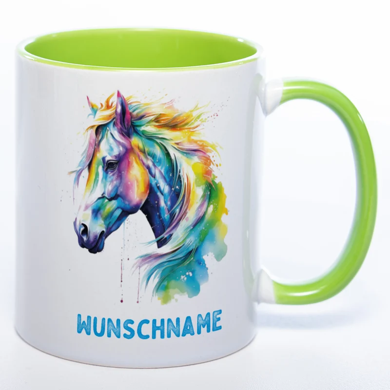 Mug Art Tasse Pferd mit Wunschname - Kaffeetasse StickyWorld Exclusive