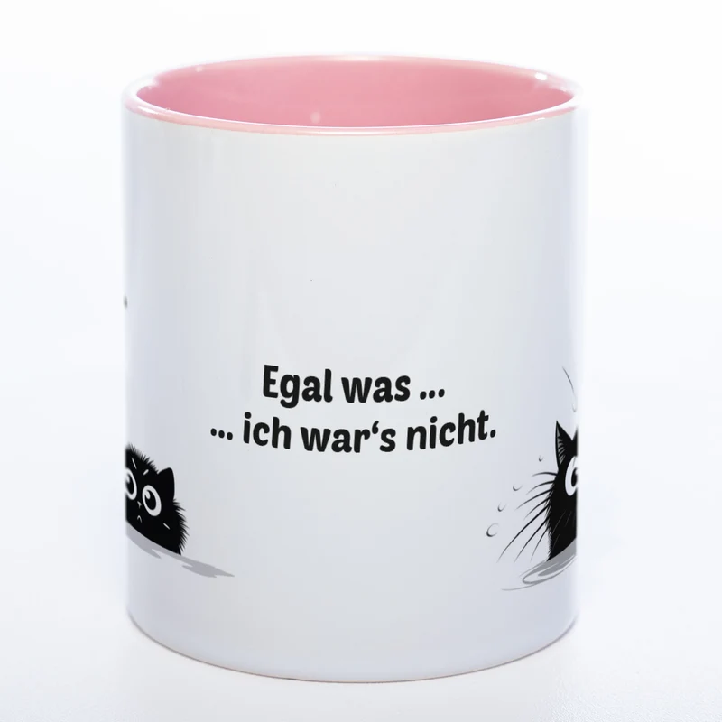 Egal was ... ich wars nicht - spülmaschinenfeste Katzen Motiv-Tasse - süße Kaffeetasse in vielen Farben