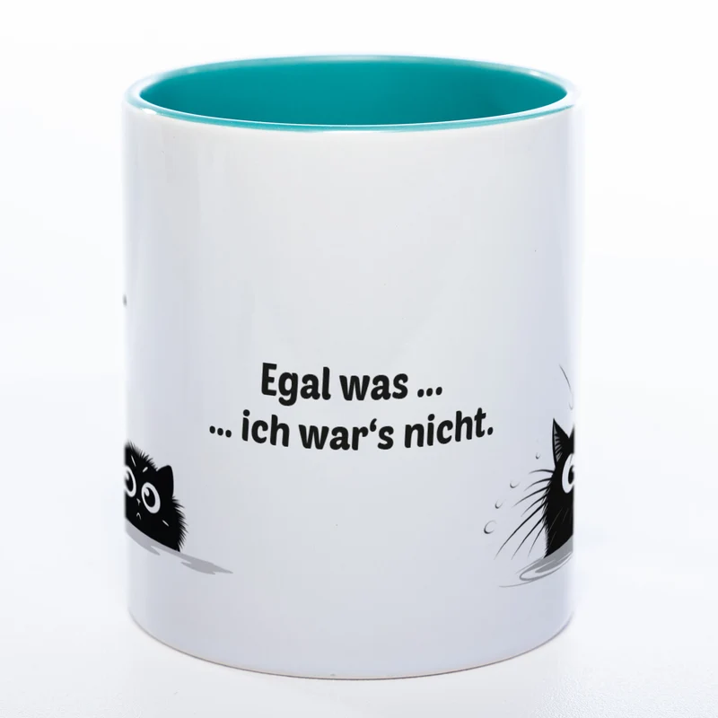 Egal was ... ich wars nicht - spülmaschinenfeste Katzen Motiv-Tasse - süße Kaffeetasse in vielen Farben
