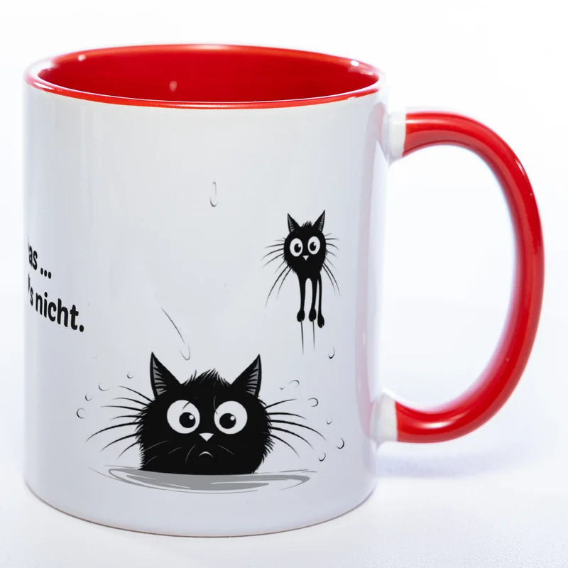 Egal was ... ich wars nicht - spülmaschinenfeste Katzen Motiv-Tasse - süße Kaffeetasse in vielen Farben