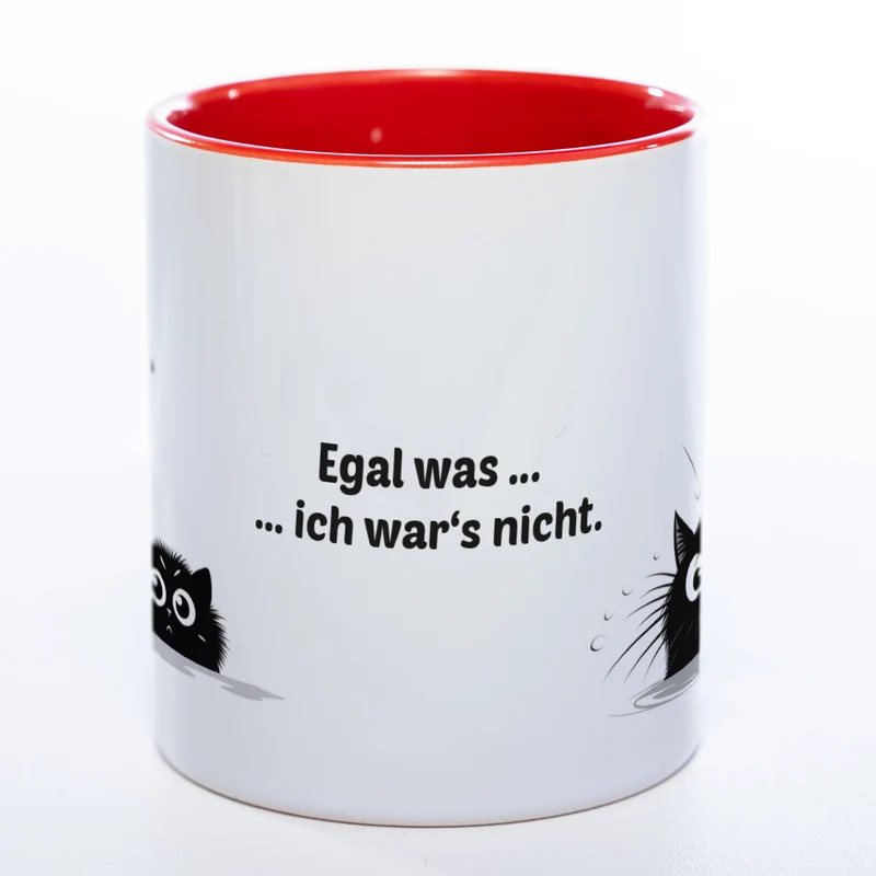 Egal was ... ich wars nicht - spülmaschinenfeste Katzen Motiv-Tasse - süße Kaffeetasse in vielen Farben