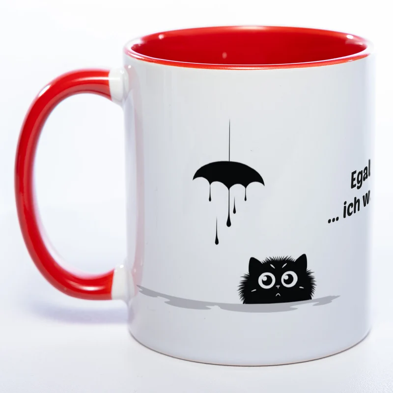 Egal was ... ich wars nicht - spülmaschinenfeste Katzen Motiv-Tasse - süße Kaffeetasse in vielen Farben