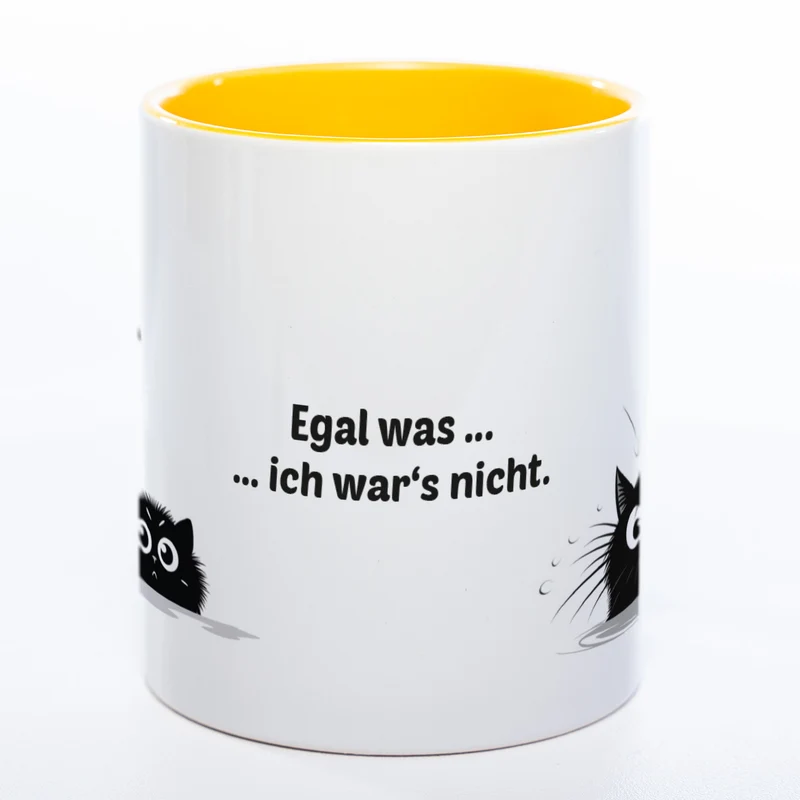 Egal was ... ich wars nicht - spülmaschinenfeste Katzen Motiv-Tasse - süße Kaffeetasse in vielen Farben