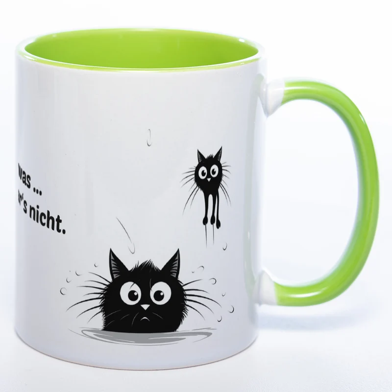Egal was ... ich wars nicht - spülmaschinenfeste Katzen Motiv-Tasse - süße Kaffeetasse in vielen Farben