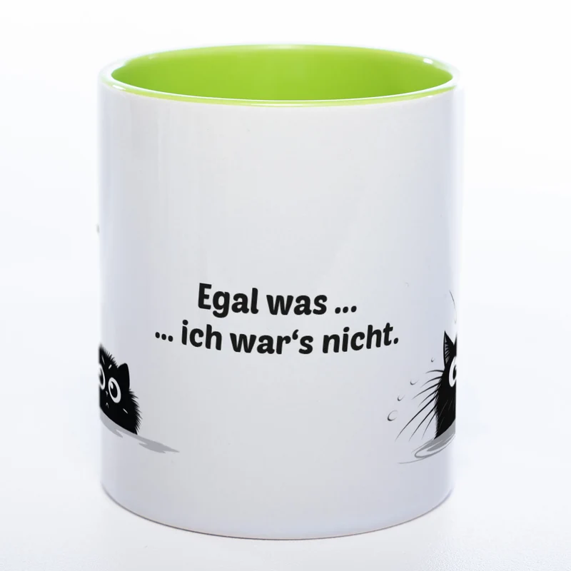 Egal was ... ich wars nicht - spülmaschinenfeste Katzen Motiv-Tasse - süße Kaffeetasse in vielen Farben