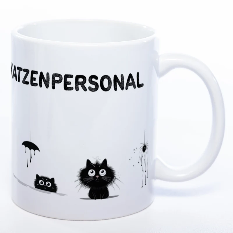 Trinknapf für Katzenpersonal - spülmaschinenfeste Motiv-Tasse - süße Kaffeetasse in vielen Farben
