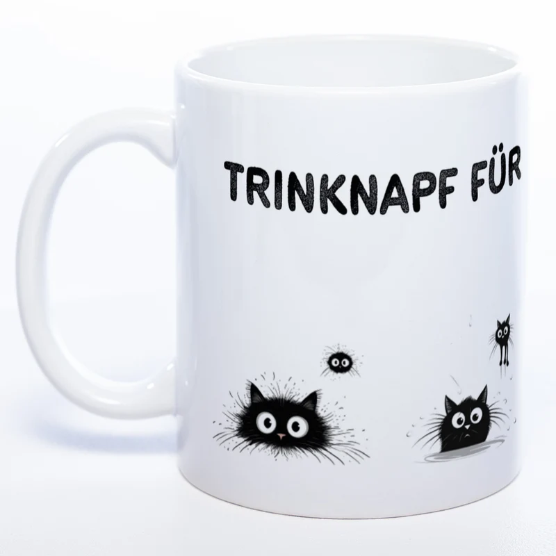 Trinknapf für Katzenpersonal - spülmaschinenfeste Motiv-Tasse - süße Kaffeetasse in vielen Farben