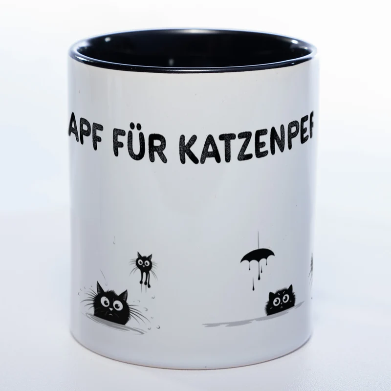 Trinknapf für Katzenpersonal - spülmaschinenfeste Motiv-Tasse - süße Kaffeetasse in vielen Farben