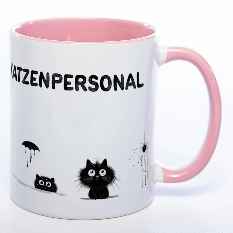 Trinknapf für Katzenpersonal - spülmaschinenfeste Motiv-Tasse - süße Kaffeetasse in vielen Farben