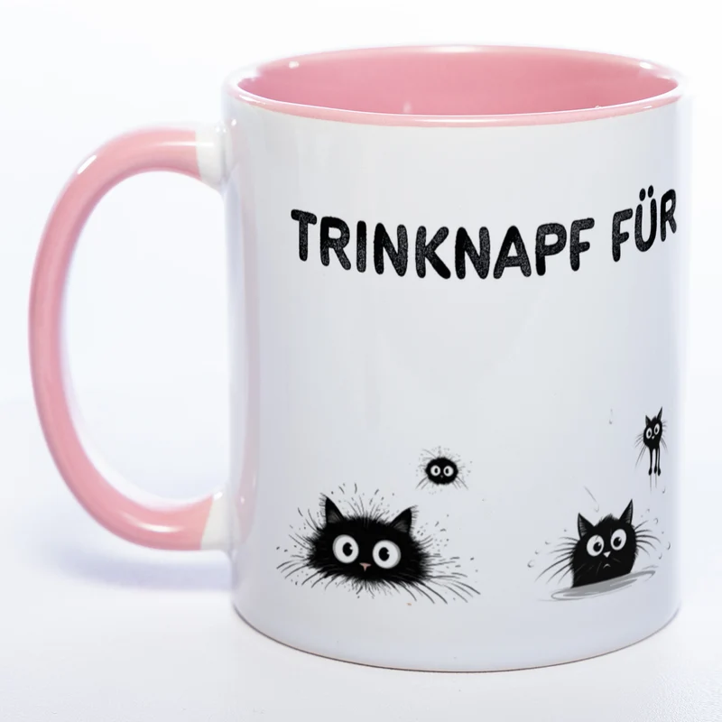 Trinknapf für Katzenpersonal - spülmaschinenfeste Motiv-Tasse - süße Kaffeetasse in vielen Farben