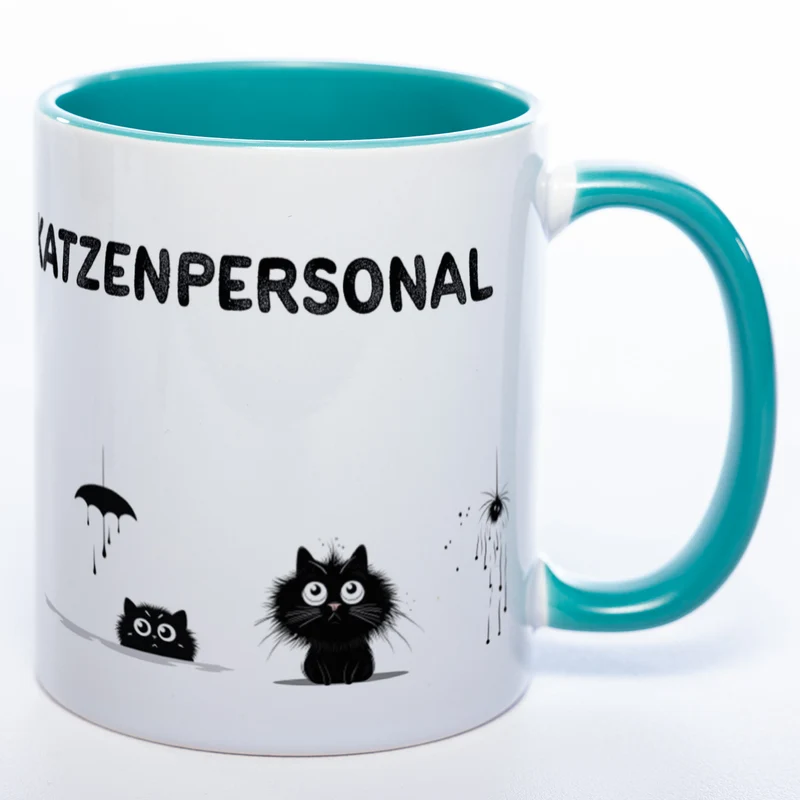 Trinknapf für Katzenpersonal - spülmaschinenfeste Motiv-Tasse - süße Kaffeetasse in vielen Farben