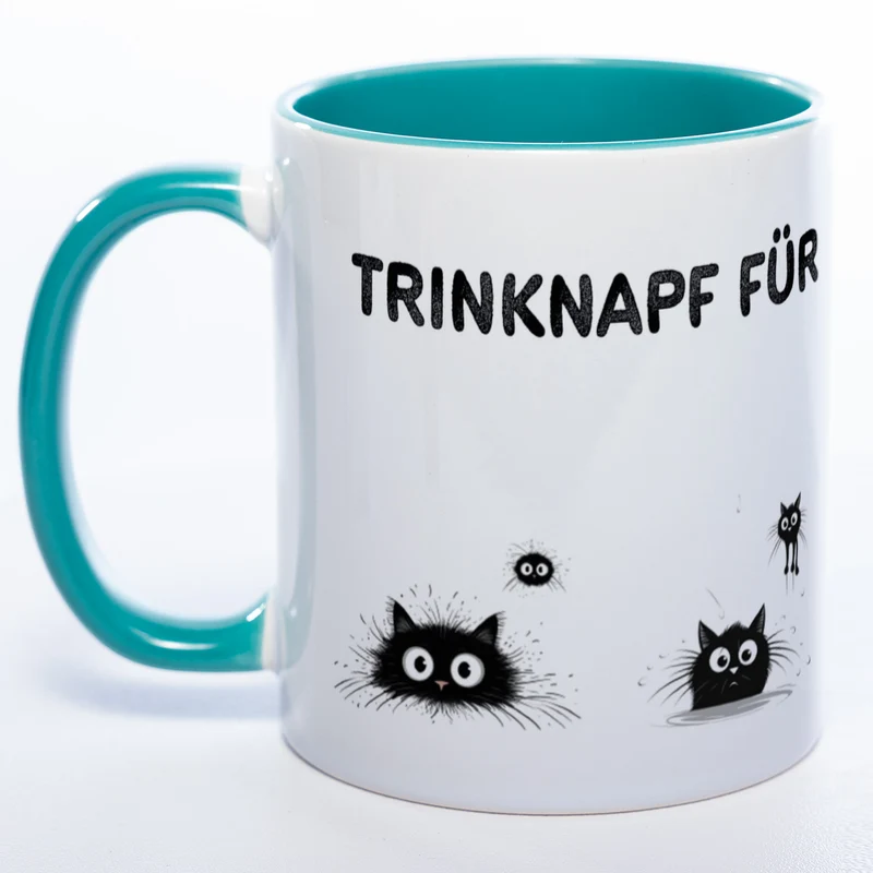 Trinknapf für Katzenpersonal - spülmaschinenfeste Motiv-Tasse - süße Kaffeetasse in vielen Farben