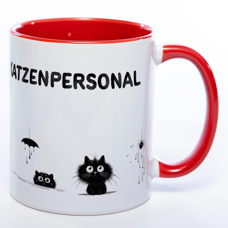 Trinknapf für Katzenpersonal - spülmaschinenfeste Motiv-Tasse - süße Kaffeetasse in vielen Farben