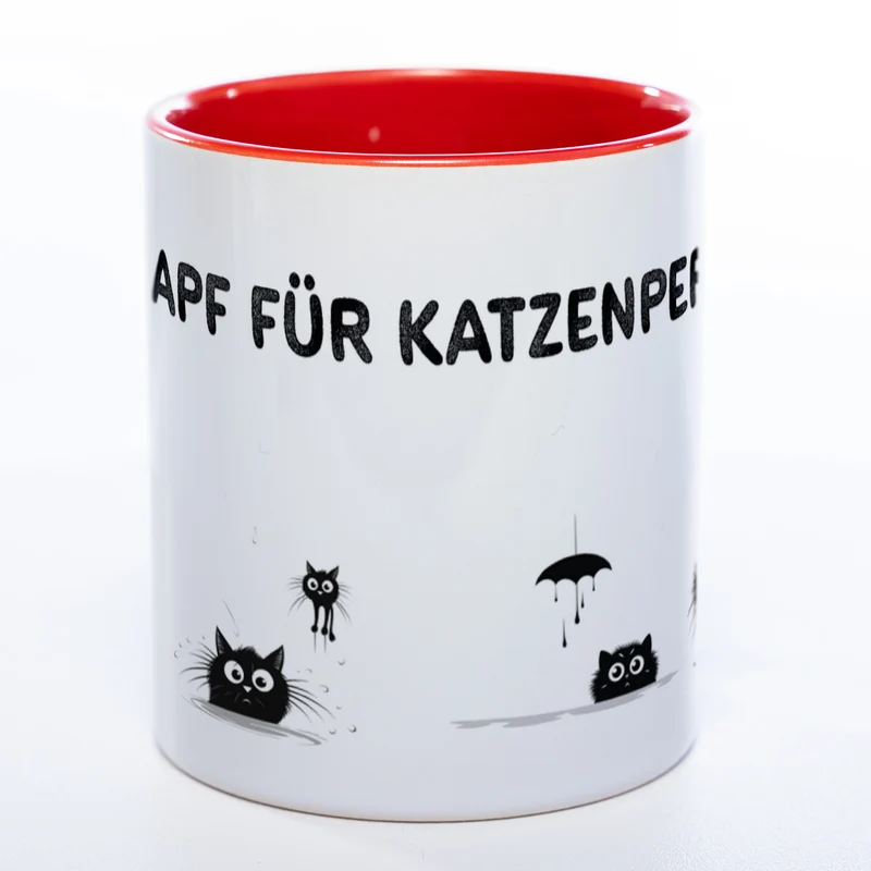 Trinknapf für Katzenpersonal - spülmaschinenfeste Motiv-Tasse - süße Kaffeetasse in vielen Farben