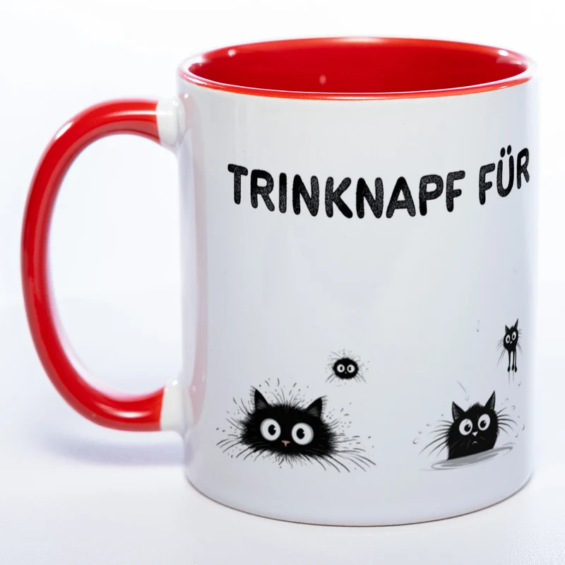 Trinknapf für Katzenpersonal - spülmaschinenfeste Motiv-Tasse - süße Kaffeetasse in vielen Farben