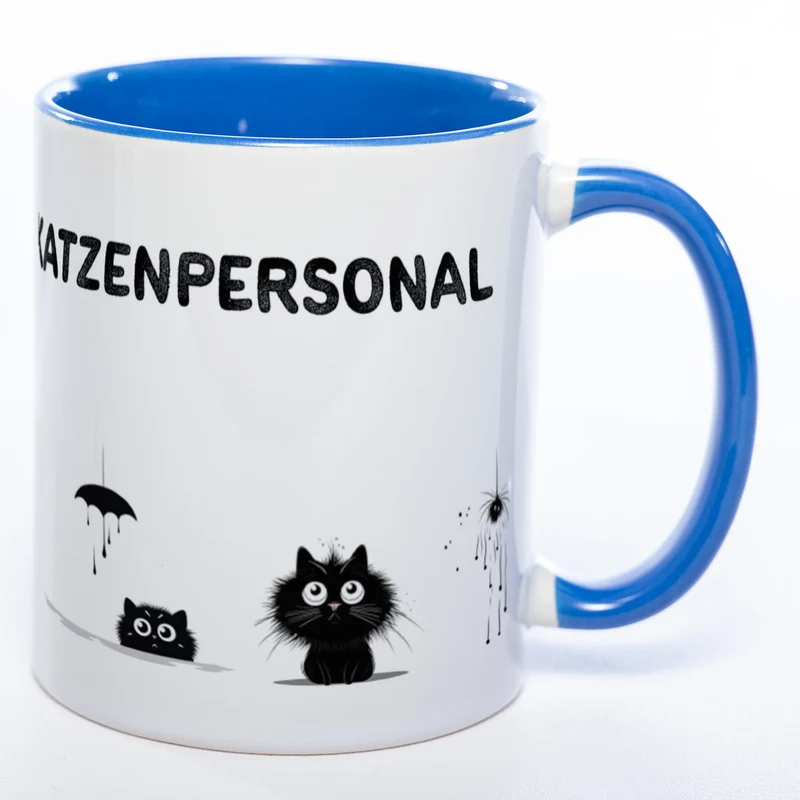 Trinknapf für Katzenpersonal - spülmaschinenfeste Motiv-Tasse - süße Kaffeetasse in vielen Farben