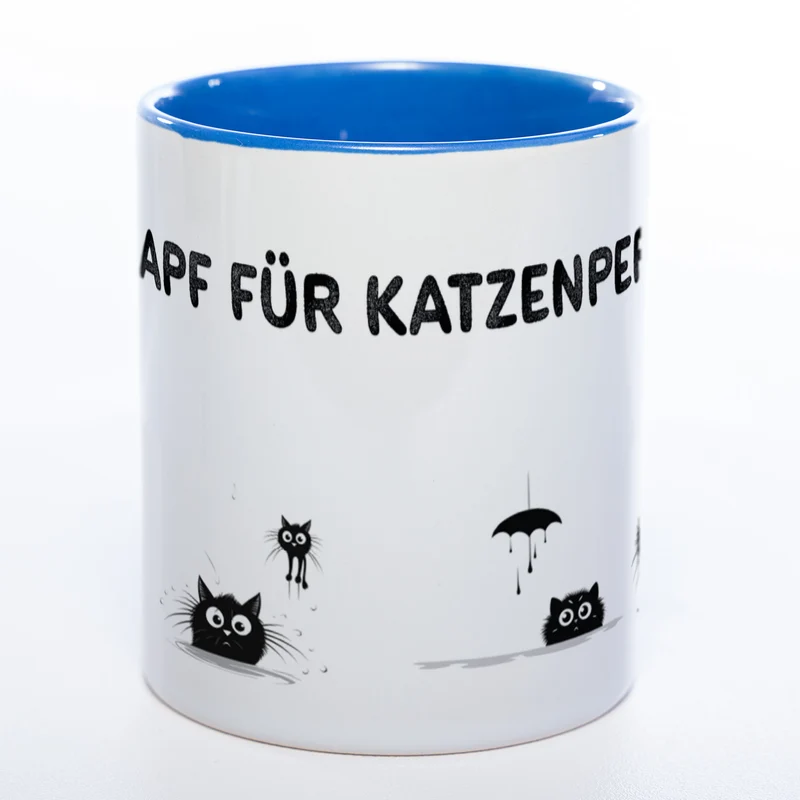 Trinknapf für Katzenpersonal - spülmaschinenfeste Motiv-Tasse - süße Kaffeetasse in vielen Farben