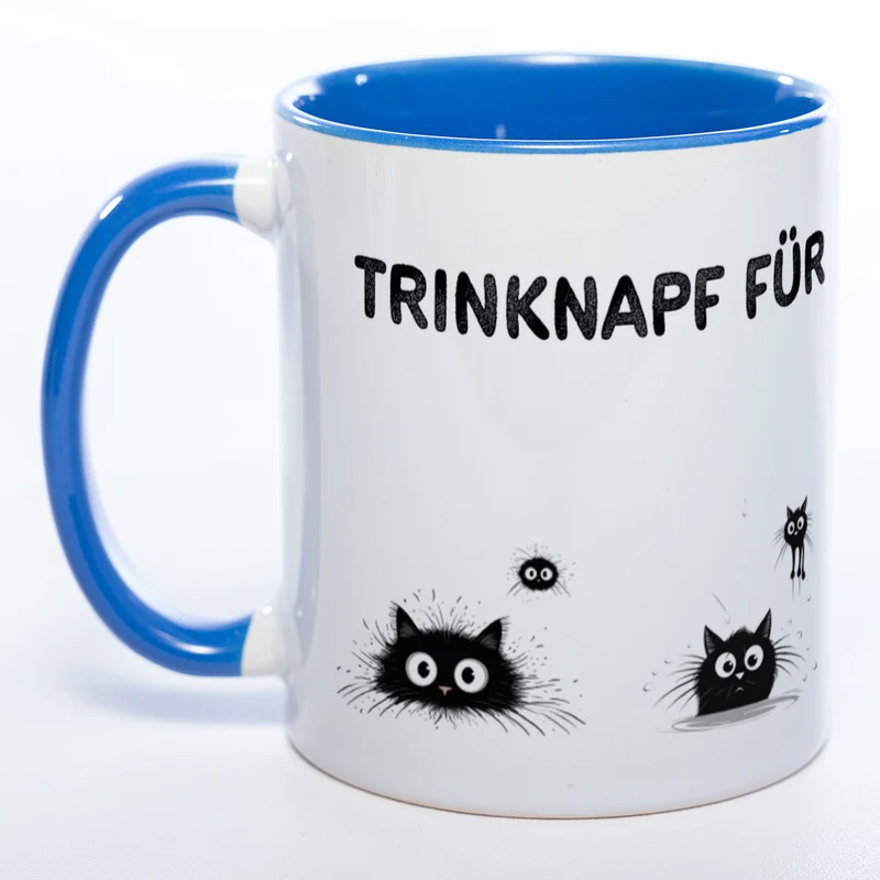 Trinknapf für Katzenpersonal - spülmaschinenfeste Motiv-Tasse - süße Kaffeetasse in vielen Farben