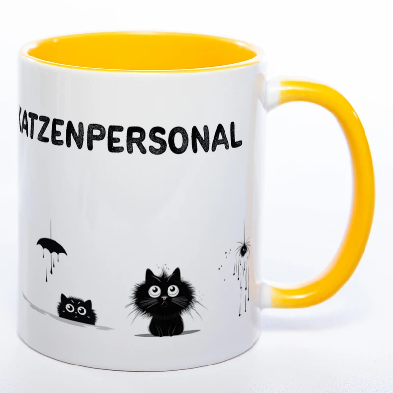 Trinknapf für Katzenpersonal - spülmaschinenfeste Motiv-Tasse - süße Kaffeetasse in vielen Farben
