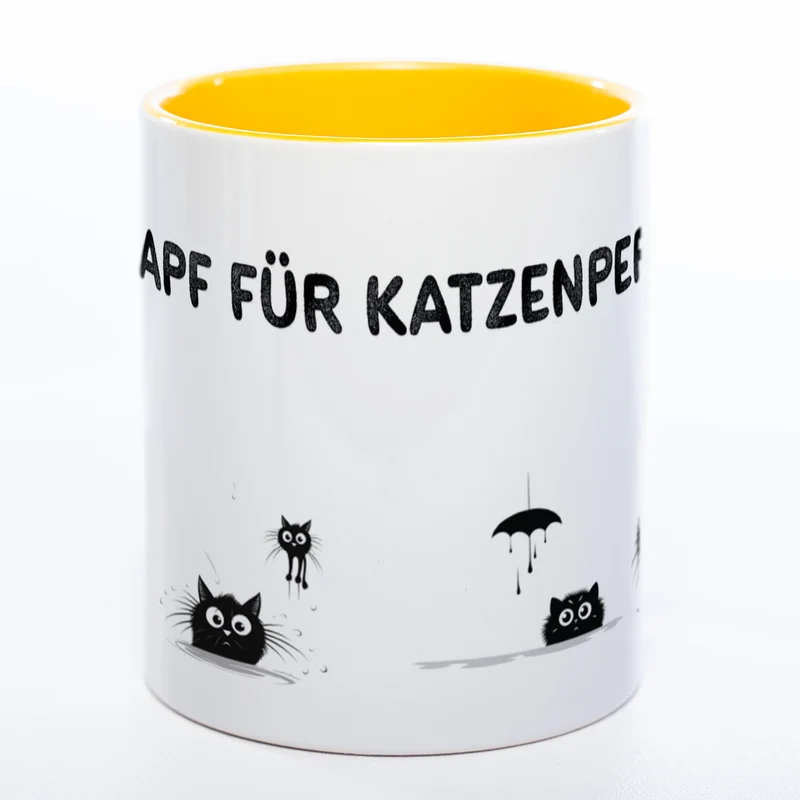 Trinknapf für Katzenpersonal - spülmaschinenfeste Motiv-Tasse - süße Kaffeetasse in vielen Farben
