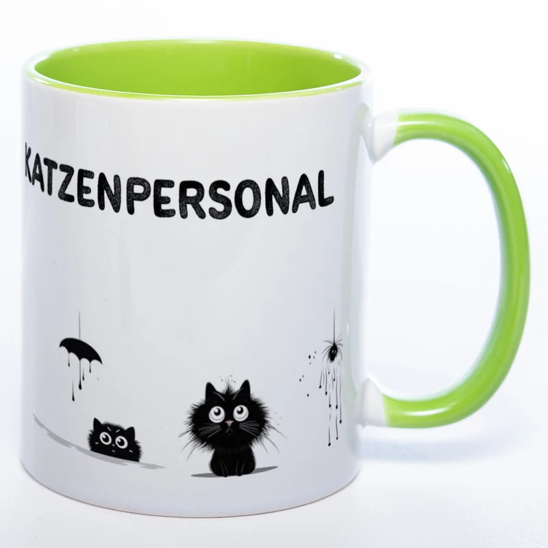Trinknapf für Katzenpersonal - spülmaschinenfeste Motiv-Tasse - süße Kaffeetasse in vielen Farben