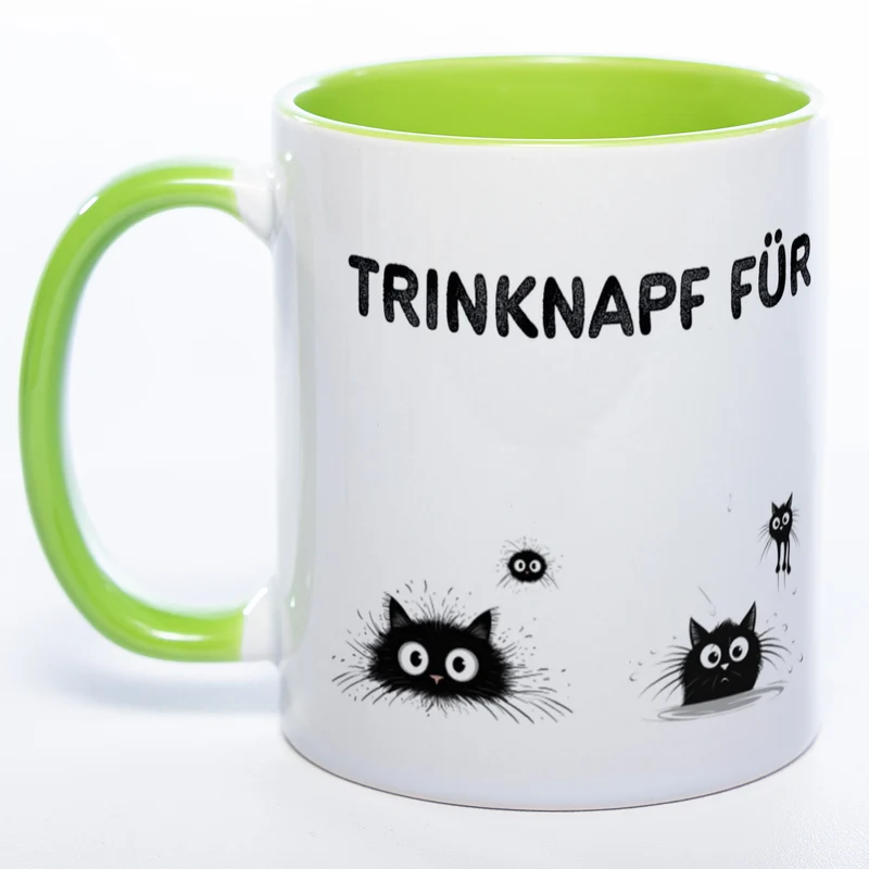 Trinknapf für Katzenpersonal - spülmaschinenfeste Motiv-Tasse - süße Kaffeetasse in vielen Farben