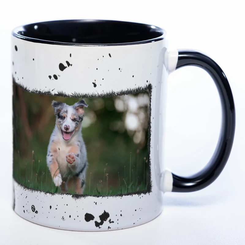 Tasse mit Crazydog und eigenem Foto in 3 Varianten - Tolle Geschenkidee - spülmaschinenfest