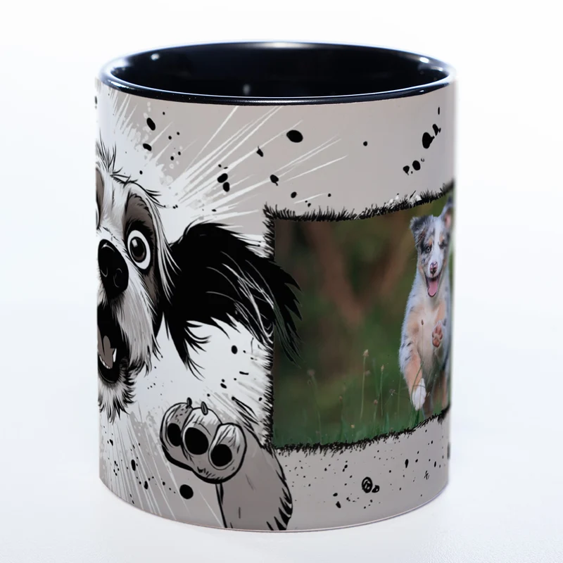 Tasse mit Crazydog und eigenem Foto in 3 Varianten - Tolle Geschenkidee - spülmaschinenfest